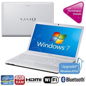 Notebook Sony Vaio VPC-EH40EB/W com Intel® Core™ i3-2370M, 4