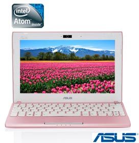 Netbook Asus 1025C Rosa com Processador Intel Atom, 2GB de M